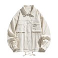 thumbnail image 1 of Veste Cargo pour Homme Mode Urbaine Surdimensionnée Légère à Boutons pour le Printemps et l'Automne, 1 of 8