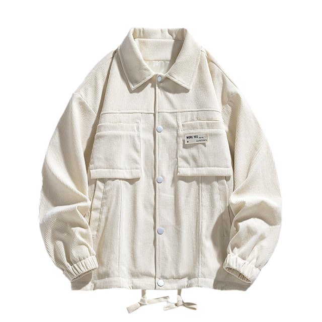 Veste Cargo pour Homme Mode Urbaine Surdimensionnée Légère à Boutons pour le Printemps et l'Automne
