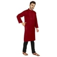 thumbnail image 2 of Atasi Indian Solid Kurta Pajama Set For MensMandarin Collar Casual Long-Wear Kurta, 2 of 7