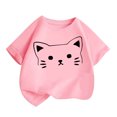 thumbnail image 2 of Rbaofujie T-Shirt pour Filles Enfants Mignon Imprimé Chat Décontracté à Manches Courtes d'Été Col Rond Haut pour Enfants Vêtements pour Enfants Vêtements pour Garçons, 2 of 8