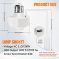 thumbnail image 4 of HLONK 2Pack Light Socket Outlet Adapter with USB Port  Light Socket for Use with Smart Bulbs Bulb Socket Extender Compatible with Wyze Cam v3  Mini LED Light Strips 5V 1.5A, 4 of 6