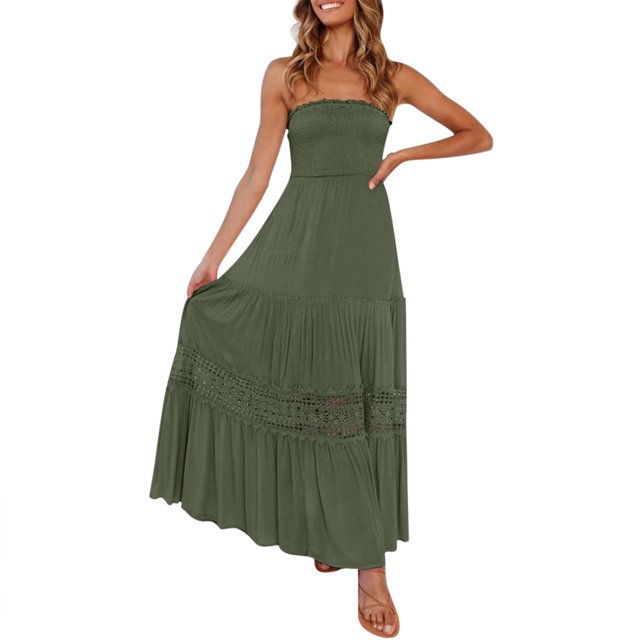 Ketyyh-chn99 Robe d'Été pour Femmes 2024 Robe Évasée à Fleurs Couleur Unie à Simple Boutonnage Robe Chemise à Cordon Robe en Coton et Lin Vert,m