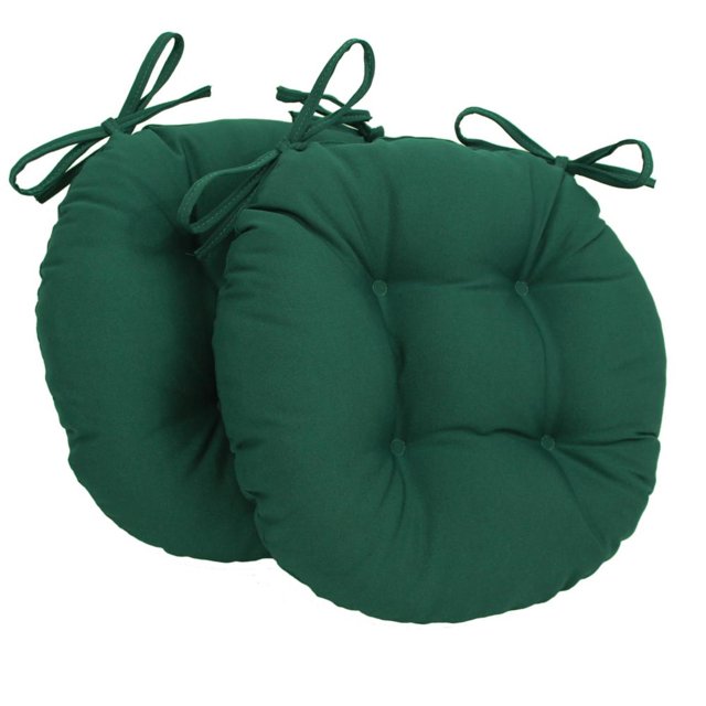 Coussins de Chaise Ronds Capitonnés en Sergé Uni de 16 Po (Ensemble de 2)