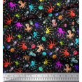 thumbnail image 2 of Soimoi Modal Satin Fabric Dot,Octopus & Jellyfish Ocean Decor Fabric Printed Yard 42 Inch Wide, 2 of 3