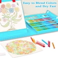 thumbnail image 2 of KINSPORY 290 Pack Drawing Set, Double-Side Trifold Art Easel, Gift for Beginners Artists Kids(Blue), 2 of 7
