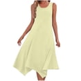 thumbnail image 2 of Ovzne Robes d'Été pour Femmes Robe d'Été Robes Sans Manches Col Rond Cordon Décontracté Volant Robe Mini Ligne A Robe Femme Liquidation, 2 of 7