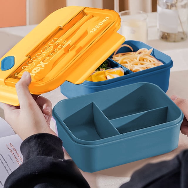 Dvkptbk 3 Compartments In One Large Lunch Box Leakproof Lunch Box Suitable for Dining Out Work Plastic Microwave Lunch Box Sealed Adult,Gift for Backs To School Season