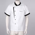 thumbnail image 3 of dPois Men Personalized Chef Coat With Hat Unisex Chef Jacket Kitchen Work Uniform Hotel Restaurant Workwear White03 XXL, 3 of 7