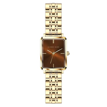 Alfred Sung Montre à Maillons pour Femme Octavia Or Bourgogne Cadran Rayon de Soleil