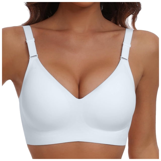 Women's Wireless Push Up Full Coverage Bra - Seamless Soft Support - Jelly Strip Technology, Nylon Spandex - S-XXXXL