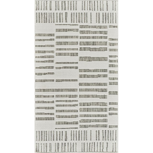 Rug Branch Maise Abstract Indoor Outdoor Area Rug, Cream Beige, Modern - Entryway, Hallway, Bathroom, and Kitchen