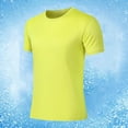 thumbnail image 2 of Pisexur T Shirts for Man , Hommes Mode Décontractée Couleur Unie Col Rond Course Exercice et Entraînement Physique Manches Courtes Haut Vert, G Chemises de Golf Hommes & Chemises Hommes, 2 of 6