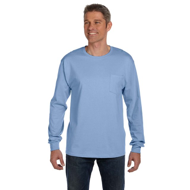 Hanes Adult Tagless Long Sleeve Tee With Pocket, Style 5596