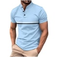 thumbnail image 2 of QIPOPIQ Men's Casual Golf Shirts Short Sleeve Button Down Striped Collared Shirts Summer Work T-Shirt Clearance, 2 of 9