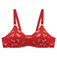 thumbnail image 1 of Women‘s Front  Side Buckle Lace Edge Without Steel Ring Movement Seamless Gathering Adjustment Yoga Sleep Large Bra, 1 of 3