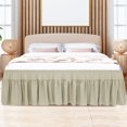 thumbnail image 2 of PiccoCasa Polyester Brushed Bed Skirt with Elastic Dust Ruffles 16" Drop, Full Khaki, 2 of 8