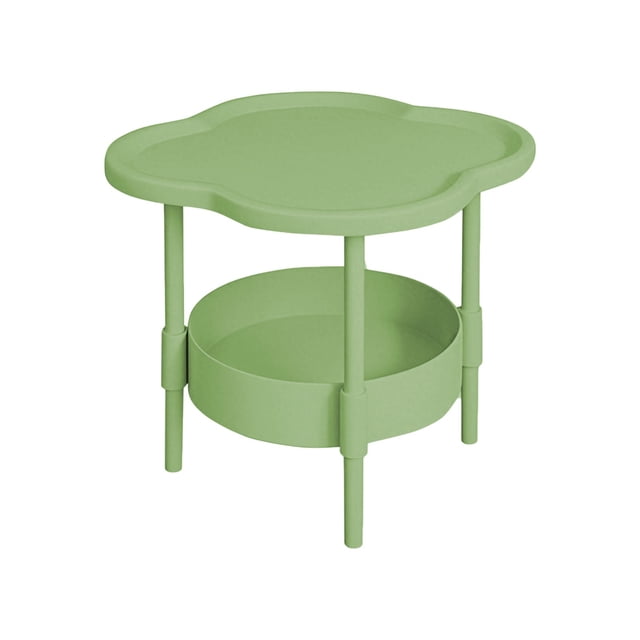 Maplenight Side Tables Living Room Couch Side Table Nightstand Side Table Bedside End Table Plastic Double Layer Storage Space Optimized for Small Apartments Green