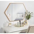 thumbnail image 4 of Kate and Laurel Rhodes Modern Hexagon Wall Mirror, 24" x 36", Gold, Chic Geometric Wall Mirror, 4 of 5