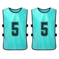 thumbnail image 3 of Graflsoa 12-Piece Kids' Team Sports Vests with Dual-Sided Numbering, Breathable Polyester Fabric, Available in Multiple Colors Including Lake Blue, Ideal for Football and Basketball Practice, 3 of 6