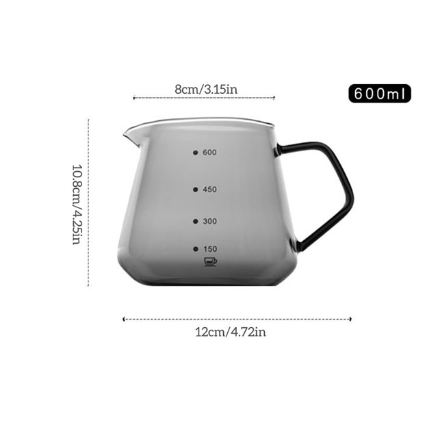 Glass Coffee Server 600ml Iced Mug Press Cold Brew Tea Water Beverage Pour Over Dripper with Scale Household Office Bar Pot Kitchen Drinkware