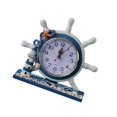 thumbnail image 1 of Wooden Nautical Anchor Boat Steering Wheel Time Clock Nautical Beach Boat Table Decor Lighthouse, 1 of 9