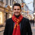 thumbnail image 3 of Jiibva Men's Dragon Print Scarf, Polyester Long Pashmina-Style Scarf for Winter and Fall, 3 of 7