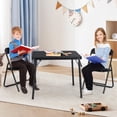 thumbnail image 1 of EDTara Modern Folding Card Table & Chair Set, Leather Padded Cushioned Chairs, Durable Steel Frame, Square Folding Table for Dining or Game Room, 1 of 8