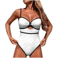 thumbnail image 1 of Slimming One Piece Swimsuit for Womens Cute Ruched Tummy Control Bathing Suit Sexy Cutout Modest Swimsuits, 1 of 4