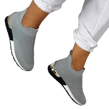 Leutsin Sandales en Tissu Extensible Grande Taille pour Femmes Été Confortables Chaussures de Sport Décontractées