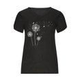 thumbnail image 4 of Besolor Hauts d'Été pour Femmes Manches Pétales Tendance Chemises Imprimées Manches Courtes Col Rond Décontracté Blouse Tee, 4 of 4