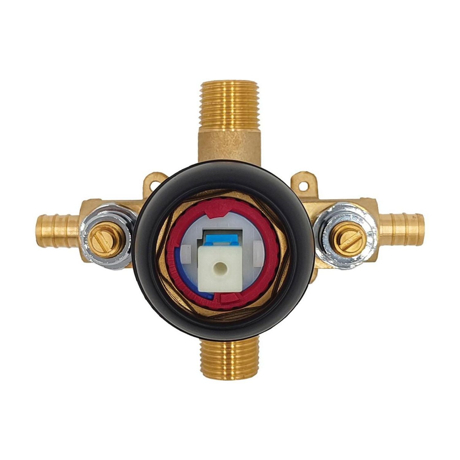 Ensemble de douche carré à pression équilibrée. PEX connection 1/2-in. for water inlet fini chrome
