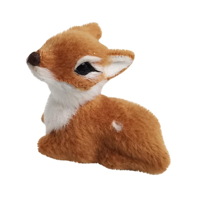 Cerf Sika Mini de Simulation Cerf Allongé Décoration Créative de Simulation Modèle de Cerf Sika