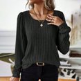 thumbnail image 2 of Besolor Long Sleeve Shirts for Women Lightweight Crewneck Tunic Tops Casual Comfy Knit Ribbed Sweaters Basic Pullover, 2 of 7