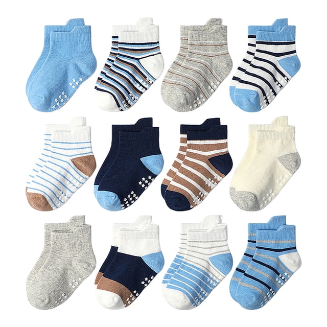 dmqupv Girls Ruffle Socks 12PC Children Socks Comfortable Soft Fashion Cute Cartoon Children Floor Socks G,Size for 1-3 Years