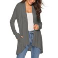 thumbnail image 3 of Cardigan à Manches Longues pour Femmes, Mode Décontractée, Confortable, Cardigan Haut Blouse Uni en Liquidation, 3 of 8