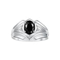 thumbnail image 1 of RYLOS Men's Rings 14K White Gold Rings Classic Designer Style 9X7MM Oval Gemstone & Diamond Ring Onyx October Birthstone Rings For Men Size 9, 1 of 7