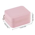 thumbnail image 2 of ruzhgo Portable Jewelry Box Dust-proof Storage Organizer Compartments Case Organization Fashion 2 Layers Gift Holder Container Light Pink Light Pink, 2 of 6