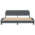 thumbnail image 2 of vidaXL Bed Frame with Headboard Dark Grey 183x213 cm Velvet, 2 of 5