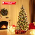 thumbnail image 2 of Patiojoy 6.5FT Pre-lit Artificial Christmas Tree Pre-decorated Hinged Xmas Tree with 909 Branch Tips 420 LED Lights 8 Light Modes, 2 of 10