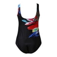 thumbnail image 4 of Ketyyh-chn99 One Piece Swimsuits pour Femmes Robe de Bain pour Femmes Contrôle du Ventre One Piece Jupe Maillot de Bain Robe de Natation Contrôle du Ventre Maillot de Bain Rouge,4TG, 4 of 4