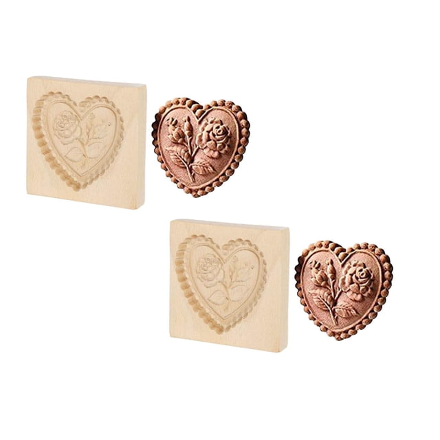 Oleegame 2PC Cookie Mold DIY Baking Moulds Wooden Cookie Cookie Moulds Embossing Craft Decorative Baking Tools For Christmas Thanksgiving Christmas Kitchen