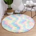 thumbnail image 4 of Hxlamzoo Fluffy Round Area Rug, Soft Tie Dye Rug, Shaggy Colorful Rug, for Bedroom, Living Room, Teen Dorm, Baby Nursery, 4 of 6