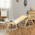 thumbnail image 3 of Qaba 5 in 1 Pikler Triangle Set with Ladder, Ramp, Arch, Nature Wood, 3 of 10