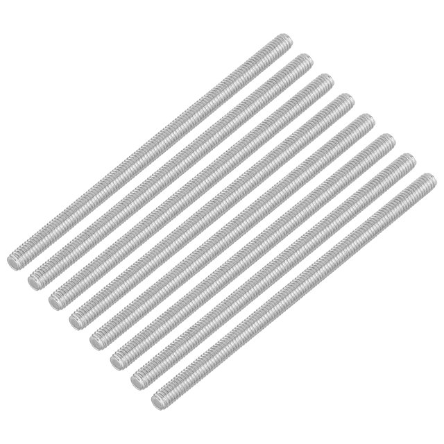 Unique Bargains 8Pack M4 x 80mm 0.7mm Pitch 304 Stainless Steel Fully Threaded Rod Bar Studs