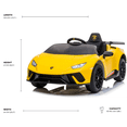 thumbnail image 3 of KidsVIP 12V Lamborghini Huracan 4x4 Ride-On Car W/ Rubber Wheels, Bluetooth Music & Remote, 3 of 7