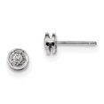 thumbnail image 1 of Boucles d'Oreilles en Argent Sterling Rhodié avec Diamant en Cercle QDX286, 1 of 2