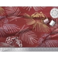 thumbnail image 3 of Soimoi Red Rayon Fabric Leaves & Floral Flower Decor Fabric Printed BTY 42 Inch Wide, 3 of 3