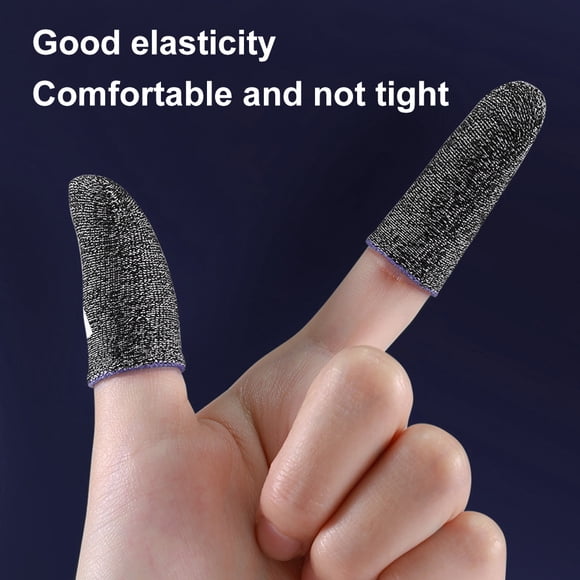 10 Pieces Mobile Phone Gaming Fingertip Sleeves Sensitive Sweatproof Anti-slip Gloves Anti-fingerprint Ultrathin Fiber Covers Purple Type 2