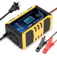 thumbnail image 1 of JUNWELL Intelligent Automatic Car Battery Charger 12/24V 6A Pulse Repair Starter AGM/GEL Yellow, 1 of 11