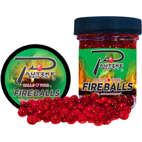 Pautzke PFBLS/RD/GLT Fire Balls 1.65oz, Red/Glitter